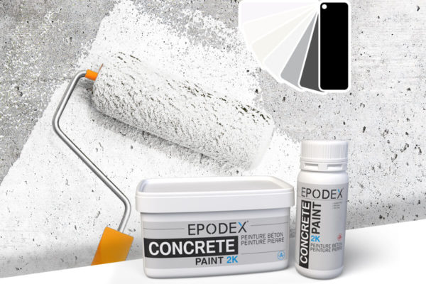 Peinture pour béton 2K Couleurs blanches et noires Epodex France