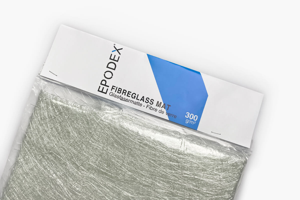 Glasfaser-Matte (1 m², Flächengewicht: 300 g/m², Polyesterharz