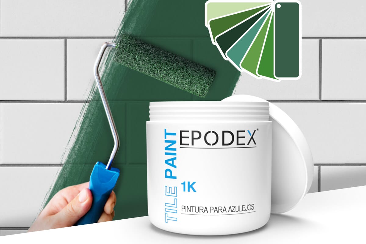 Pintura para azulejos 1K  Colores verdes - Epodex - España